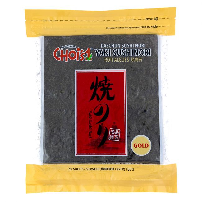 Alga Nori para Sushi 50 folhas Ouro (CHOI'S1) 125g