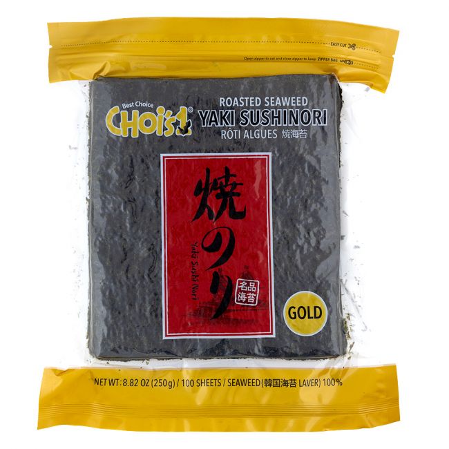 Alga Nori para Sushi 100 folhas Ouro (CHOI'S1) 250g