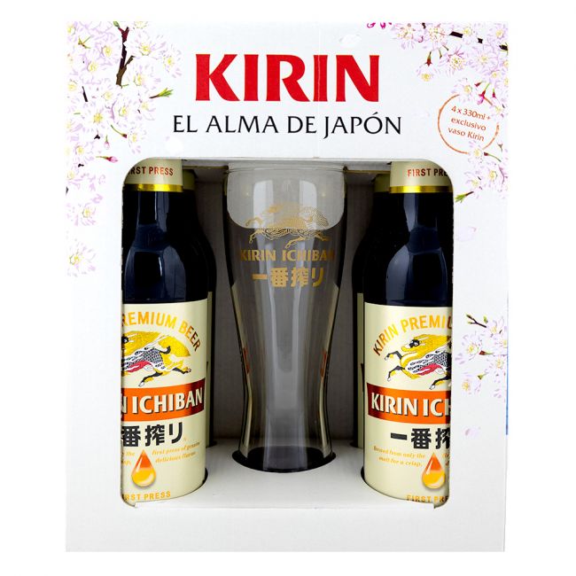 Cerveja (KIRIN ICHIBAN) 4x330ml + VIDRO Alc.5%