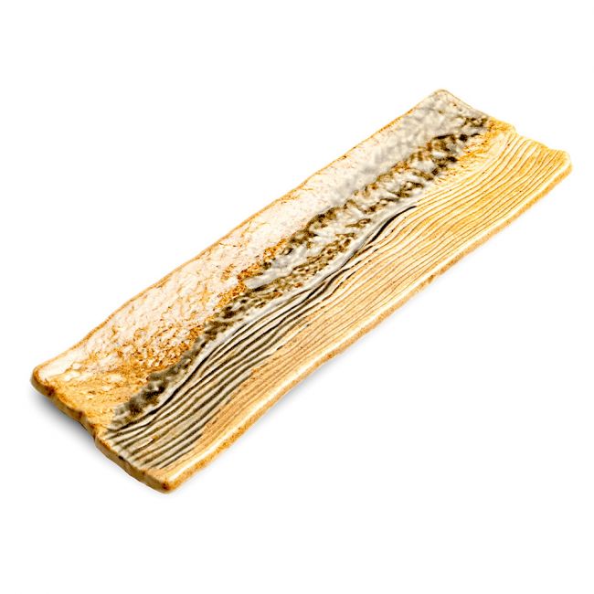 Placa retangular 32.5x10.5cm. Porcelana "Ocre"