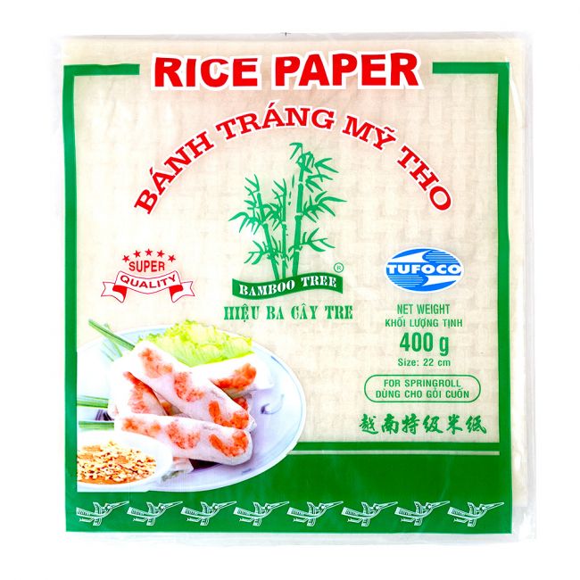 Papel de arroz quadrado 22cm (ÁRVORE DE BAMBU-TUFOCO) 400g