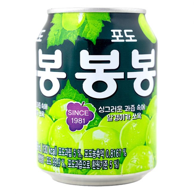 Bebida coreana com sabor de uva (GRAPE BONBON) 238ml