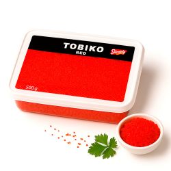 Ovos de tobiko vermelho...