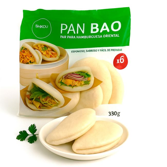 Pão gua bao branco 6pcs-55g (SHIKOU) 330g