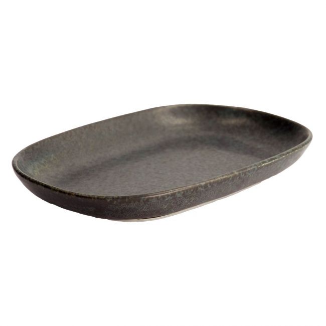 Placa oval 19x13cm porcelana "Onyx Noir"
