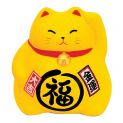 Gato 9cm "Amarelo".Mealheiro.Significado: Sorte no dinheiro.