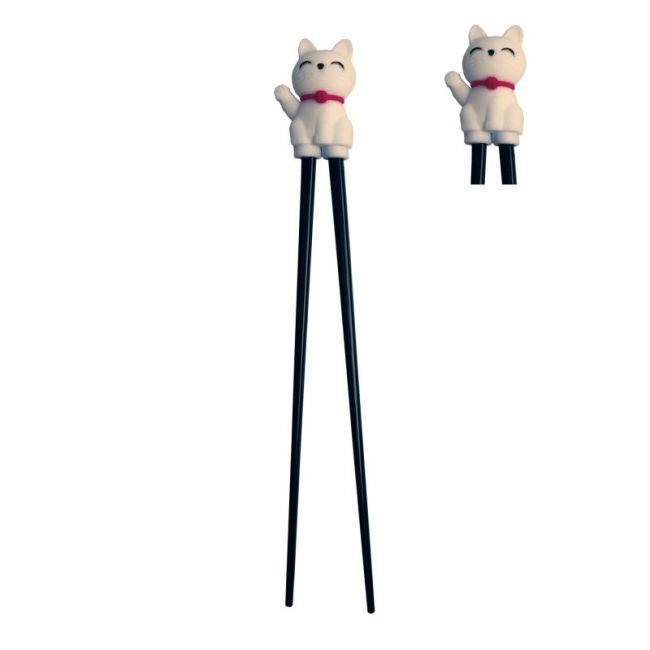 Bastão de aprendizagem 26cm.Modelo: "Gato branco da sorte".