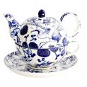 Conjunto de chá, copo e placa de porcelana "Flora Japonica"