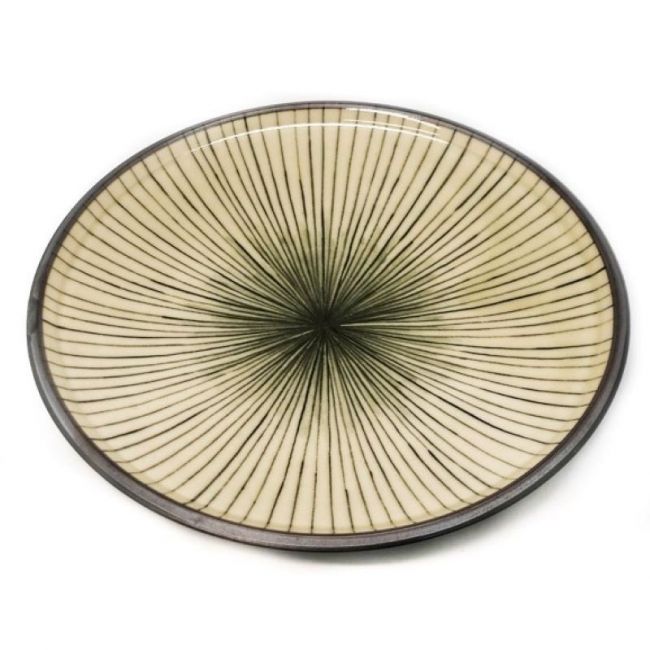 Prato Redondo 22,5cm Porcelana "Riscas Verdes"