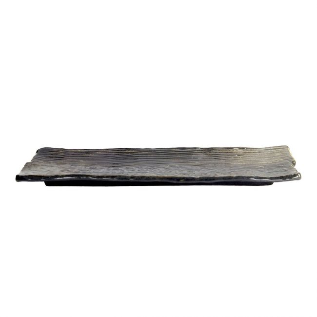 Placa de porcelana retangular 33x10cm "preto"