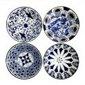 SET 4 CUENCOS 15x7CM.  PORC. "azules"