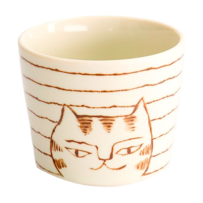 TAZA TE 8.5x7CM PORC. "bege cat"