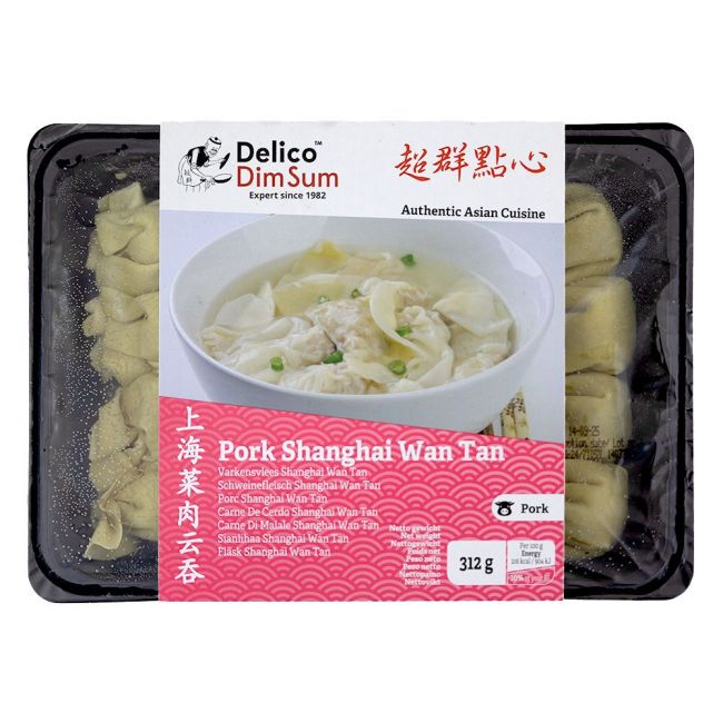 Wan tan Shanghai porco 24u (DELICO DIM SUM) 312g