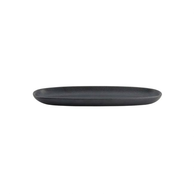Porcelana Oval Plate "Black Yuzu" (40.5x13cm)