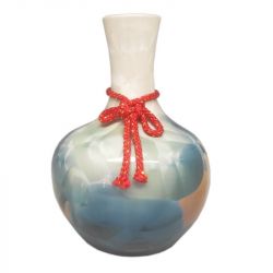 Vaso "verde-ocre" com 34 cm...