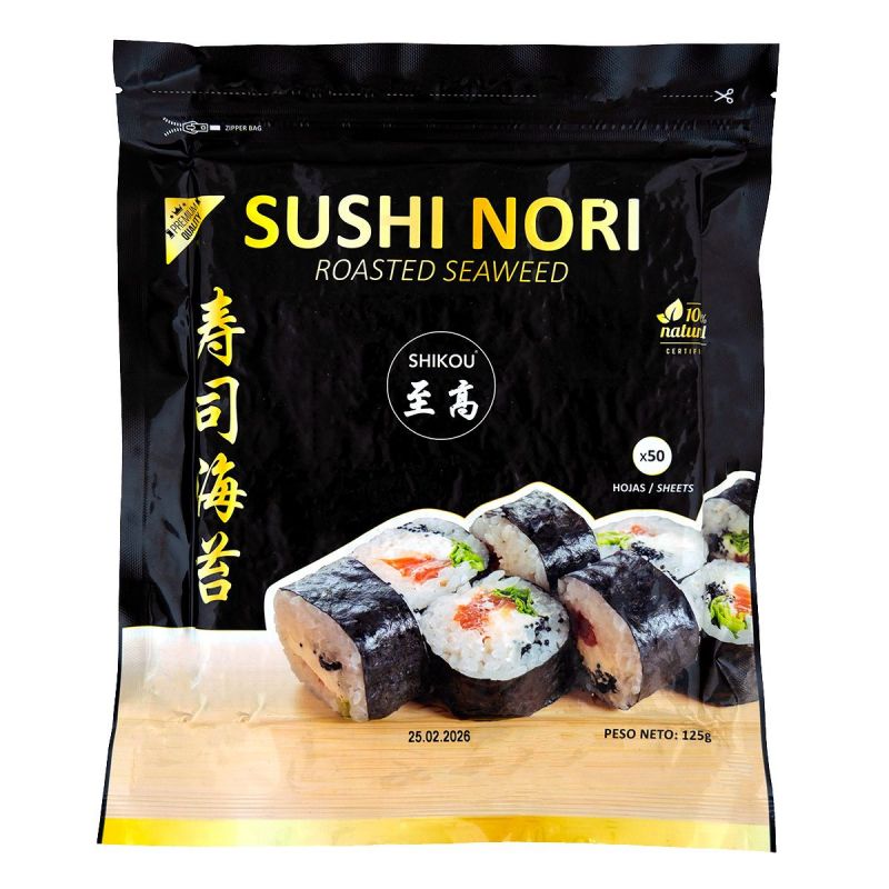 Comprar ONLINE Alga nori premium 50 folhas SHIKOU 125g