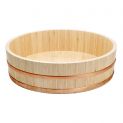 Hangiri de bambu para sushi 52x14cm - cobre aro