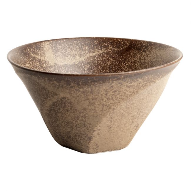 Tigela alta 19x10,5cm Porcelana modelo: "Onda Brown"