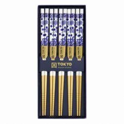Stick set x5 pares "caixa de flor azul"