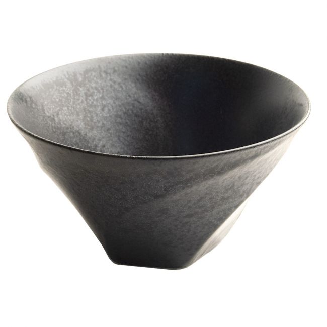 Tigela de porcelana alta Modelo: "Black Wave" 16x9cm
