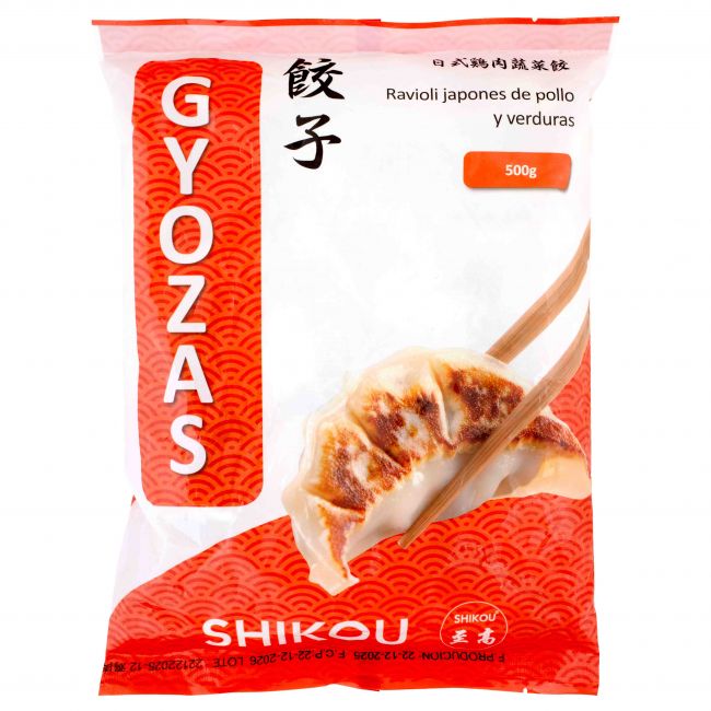 Gyozas de frango e vegetais 25 unidades (SHIKOU) 500g