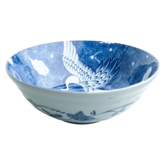 Cuenco 21x7,5cm Porcelana Modelo "Grulla azul"