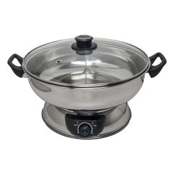 Olla para fondue electrica 2 divisiones. Medidas. 30CM