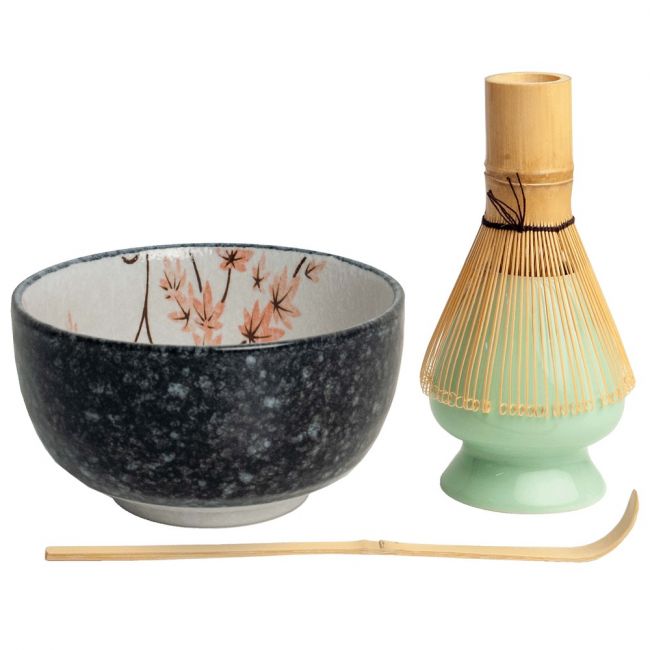 Defina para chá: tigela, escova, suporte e colher. "Maple folha" 13x7cm