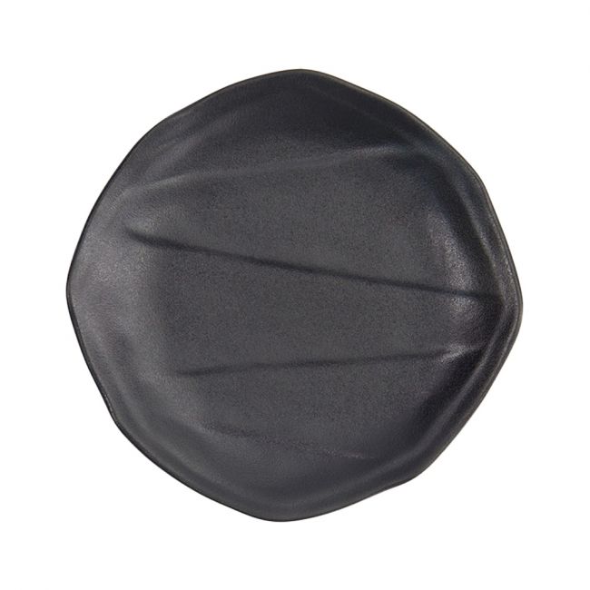 Prato de melamina redonda 16 cm - preto fosco