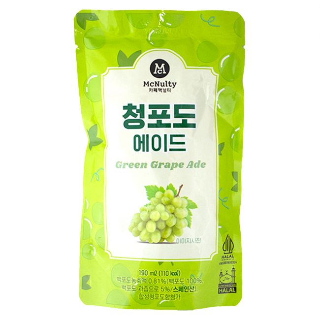 Bebida de sabor de uva verde (McNulty) 190ml