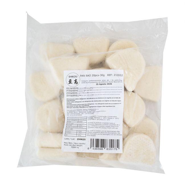 Pan gua bao blanco 600g (20pcs x 30g) (SHIKOU)