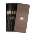 Sticks pretos hexagonais definir x5 pares