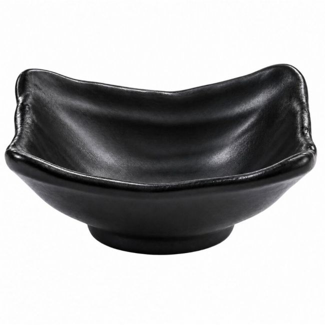 Prato de melamina para molho de 9cm - preto fosco