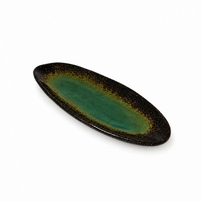 Plato 27x11cm. "marron-turquesa"